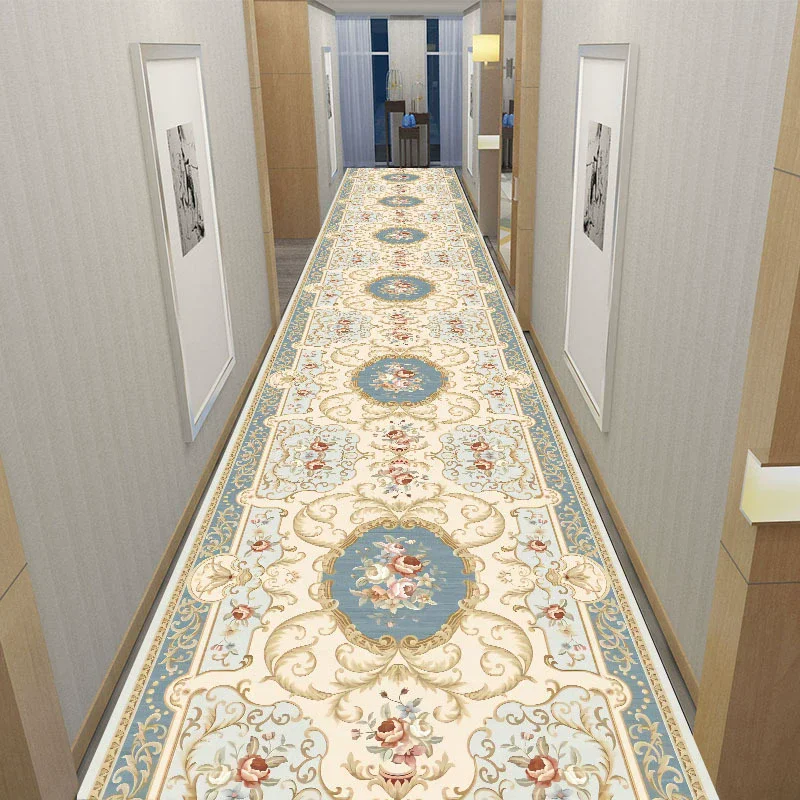 Vintage Persian Crystal Velvet Decorative Bedside Rug for Living Room Corridor Hotel Hallway Passage Long Cushion