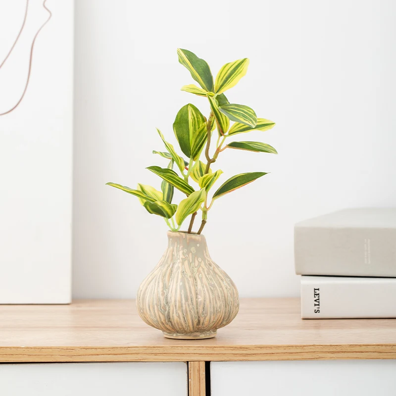 Colored Miniature Ceramic Flower Vase for Desktop Hydroponics - High-end Decorative Piece for Your Tabletop