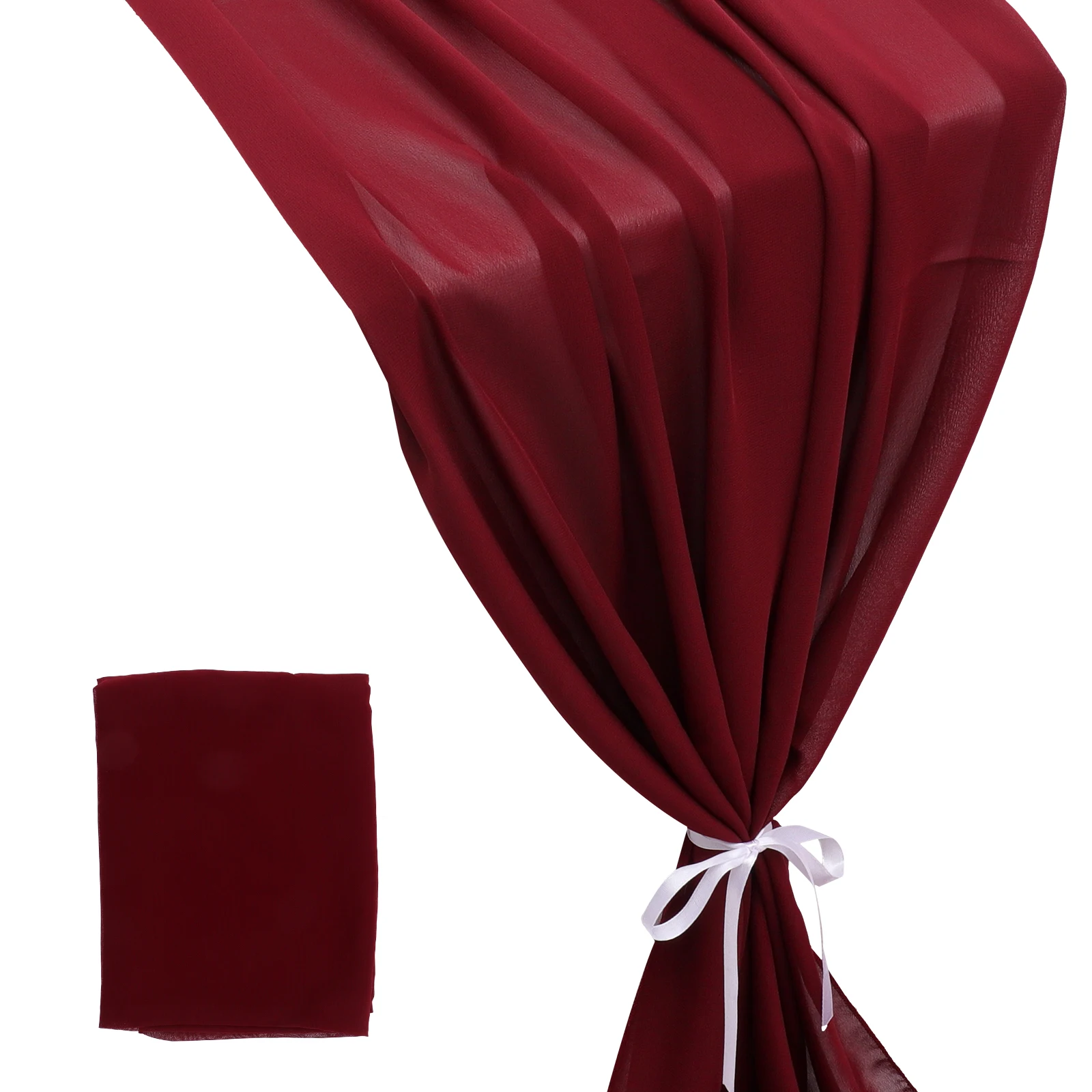 

Chiffon Table Runner Wedding Fabric Tablecloth Tulle Linen Cover Burgundy Event Layout Home Textiles