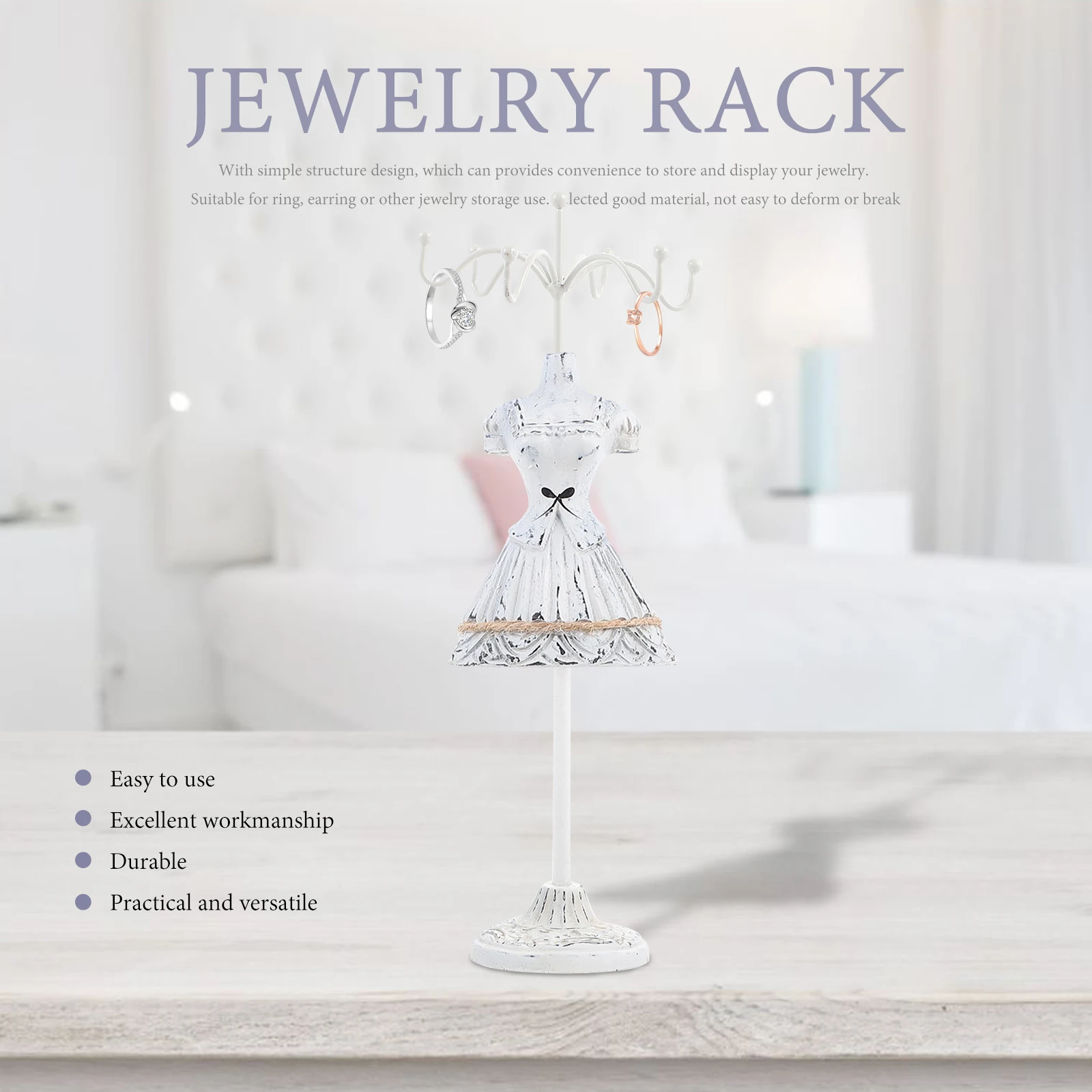 

Rotating Jewelry Stand Storage Organizer Display Shelf Earring Rack Earrings Exquisite Holder