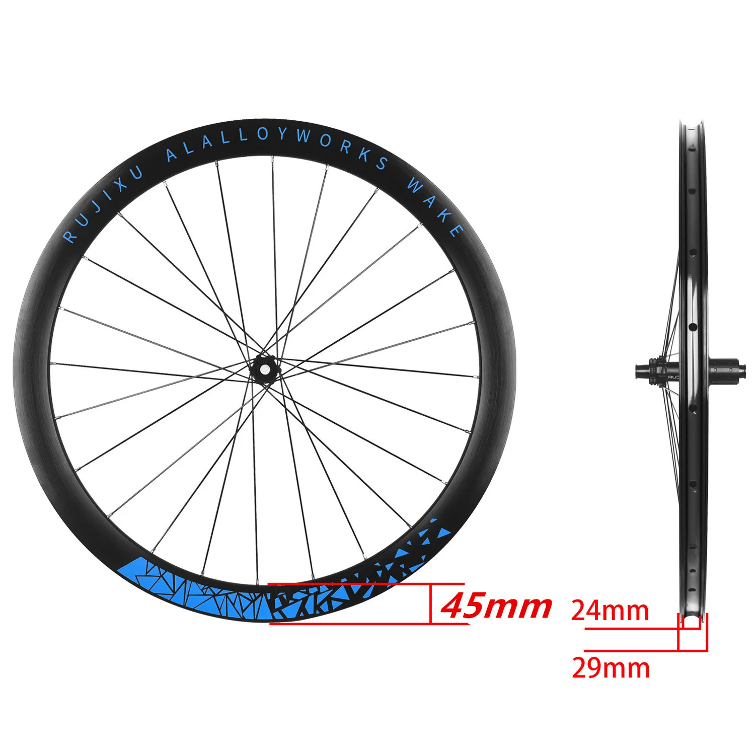 RUJIXU 700C الحصى 45x29 مللي متر سبائك الألومنيوم العجلات مكبح قرصي عجلات مركز قفل 6 بولت قفل SHIMAN0 XDR محور حافة عجلة