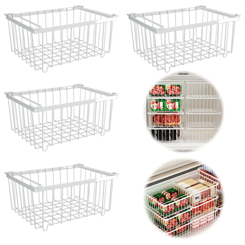 

4 Pcs Storage Metal Baskets Muti-Purpose Vegetable Fruit Basket Storage Bin for Pantry Organizers and Storage