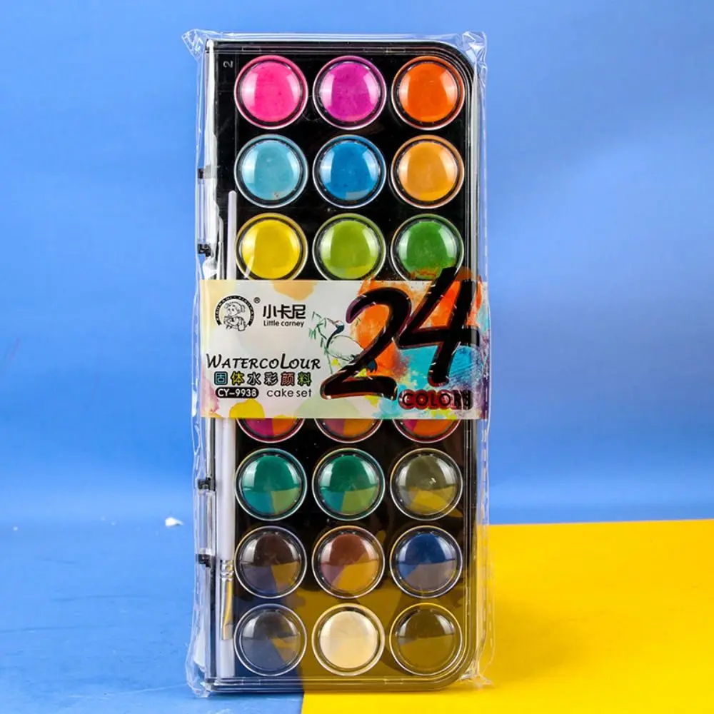 12/18/24/36Colors Solid Watercolor Paint Set Metallic Glitter Plastic Box Watercolor Pigment Oil Painting Kit Art Supplie