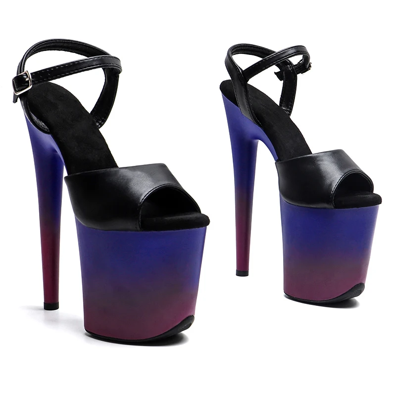 Leecabe 8Inch/20cm Matte PU upper gradation Colorfur Platform High Heels party Sandals Pole Dance Shoes