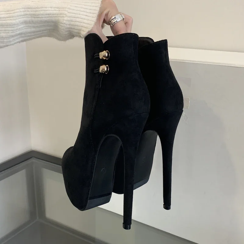 Eilyken Spring Autumn Platform Women Ankle Boots Sexy Fetish Ultra Thin High Heels Nightclub Party Pumps Shoes