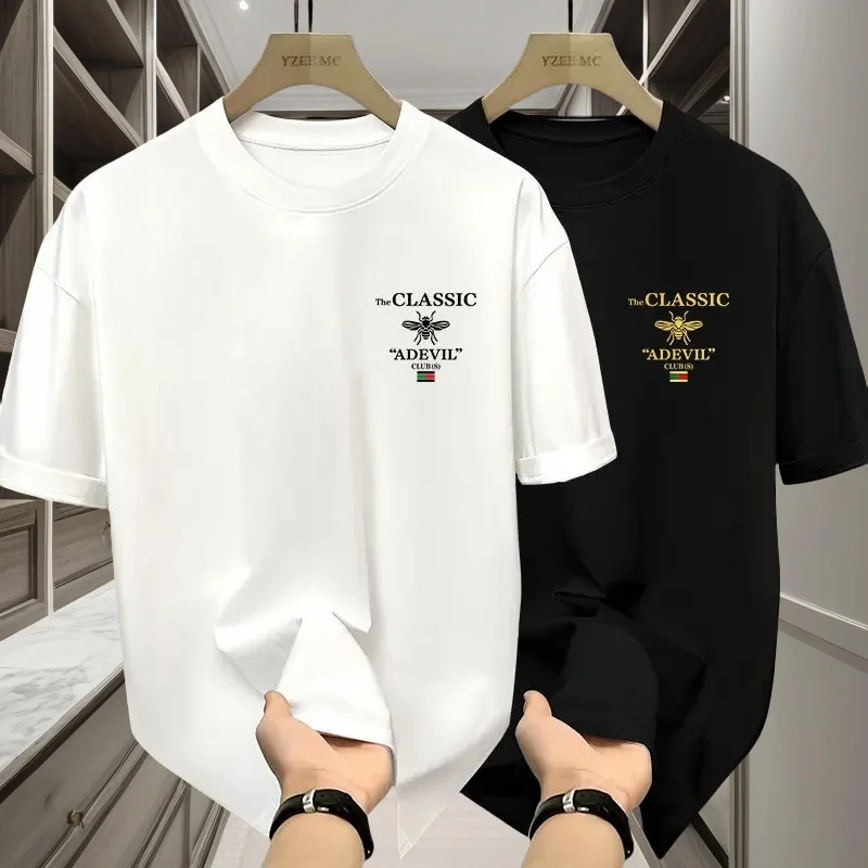 

High Quality Cotton Short Sleeved T-shirt 2025 Summer Sports and Leisure Round Neck Loose and Versatile T-shirt Trend