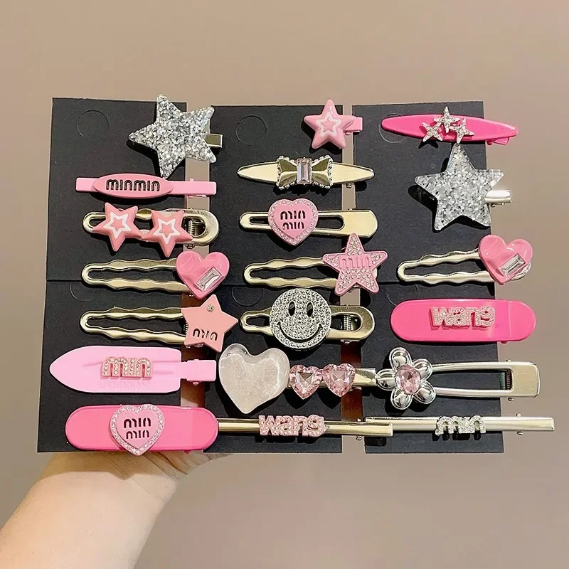 

Star Sweet Cool Wind Duck Billed Clip Forehead Side Notch One Word Clip Hairpin Headpiece Female