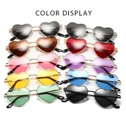 Heart Shaped Sunglasses Women Metal Candy Color Gradient Sun Glasses Girls Female Outdoor Uv400 Shades Goggles Eyewear