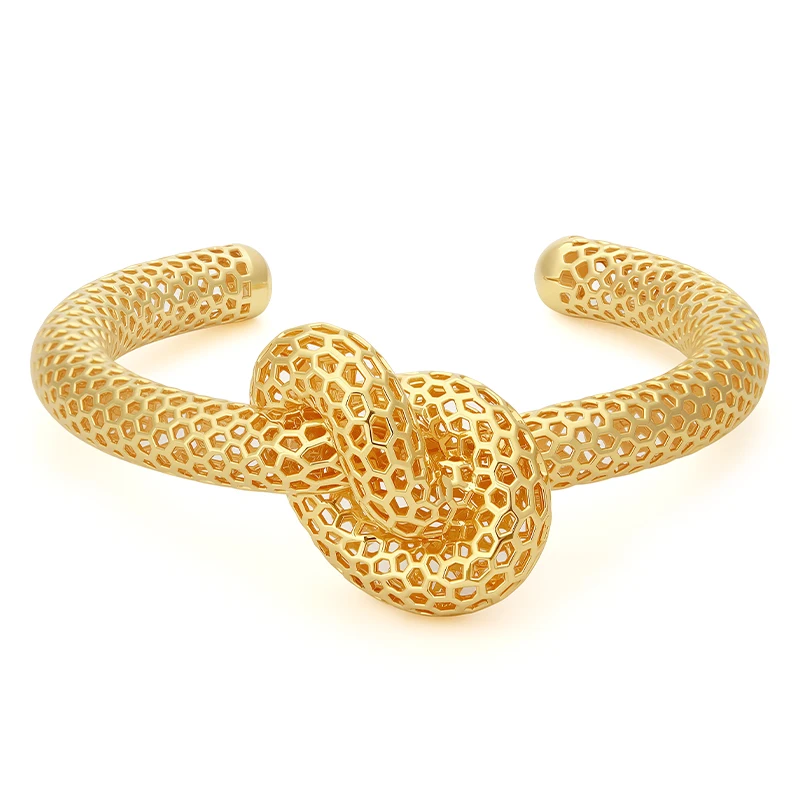 IVOG High Quality Knot Cuff Bracelet For Women Hollow Bold Statement Fashion Open Bangle Jewelry Wholesale