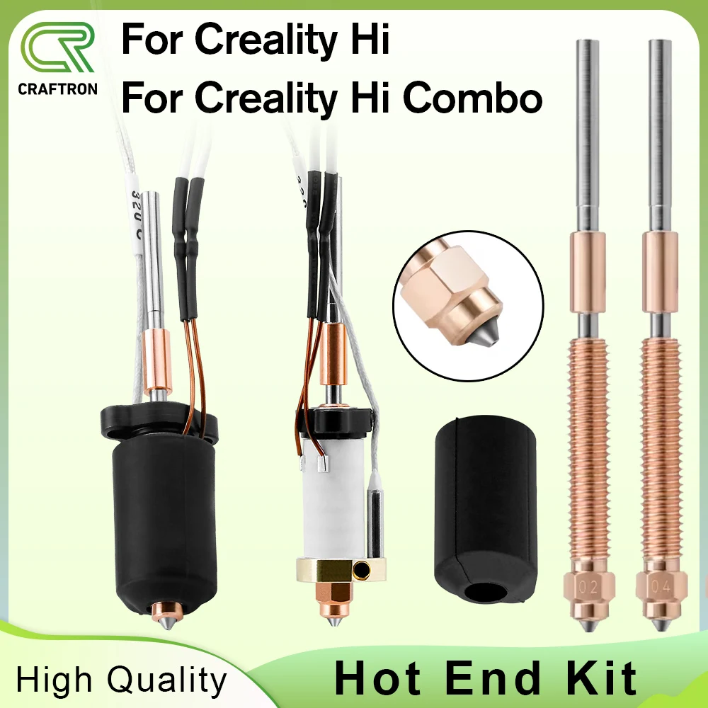 

Hotend Kit For Creality Hi Combo Ceramic Heating Block 300°C High Temperature Print Quick-Swap All Metal Hardened Steel Nozzle