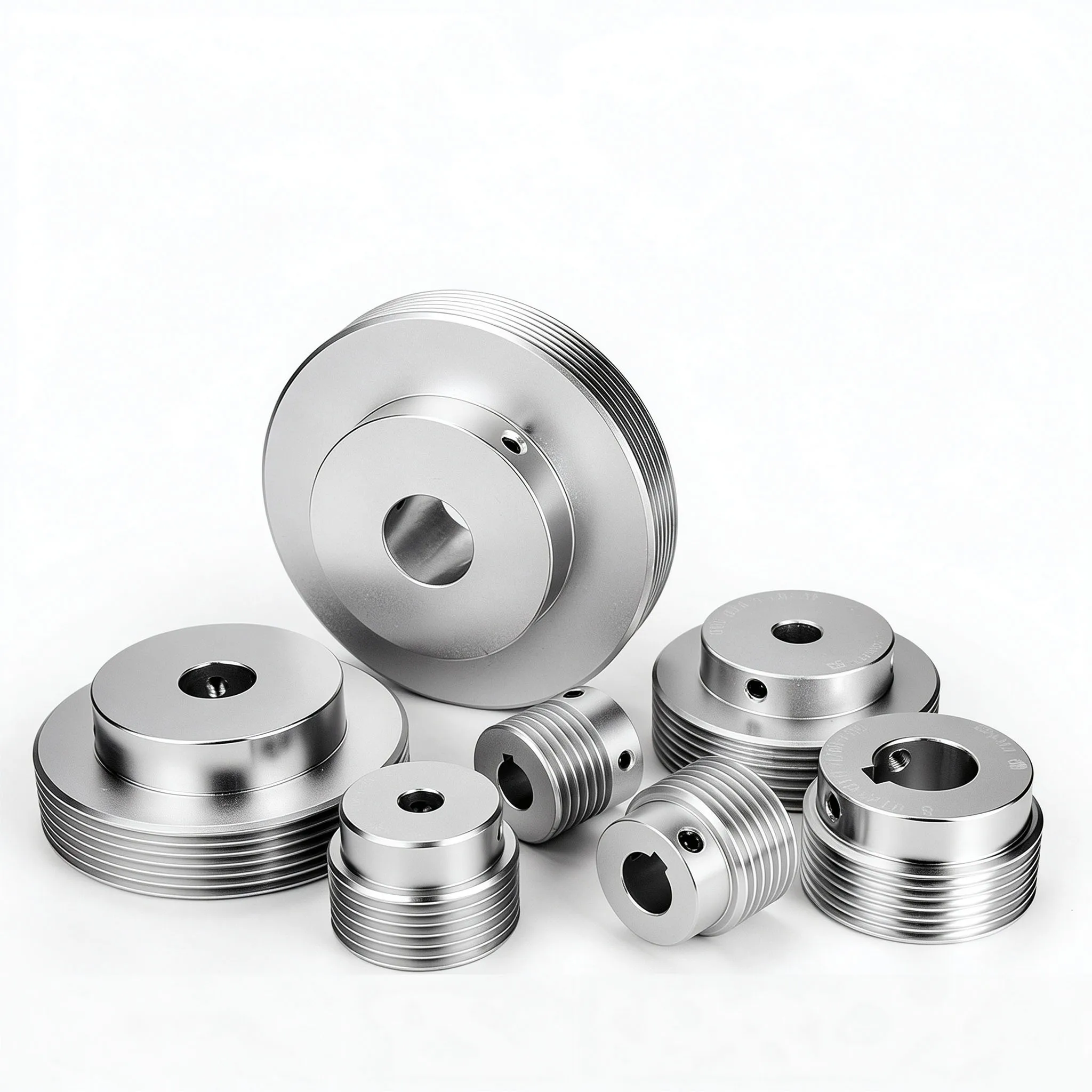 Aluminum 6PJ Multi Wedge Pulley 6 Groove PJ Belt Pulley Dia20-60mm Bore5-40mm Keyway Optional