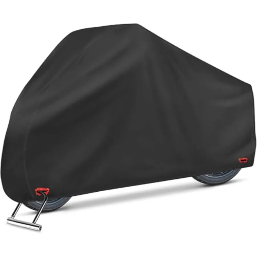 

Waterproof Motorcycle Cover, 210D Ox Heavy Duty Motorbike Cover for Outdoor Storage, Rain Sun Dust UV Protection with Lock Hole