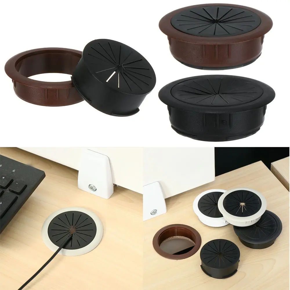 Practical Cable Clamp Office Organizer Wire Hole Cover Desk Table Cable Fastener Computer Grommet Line Box