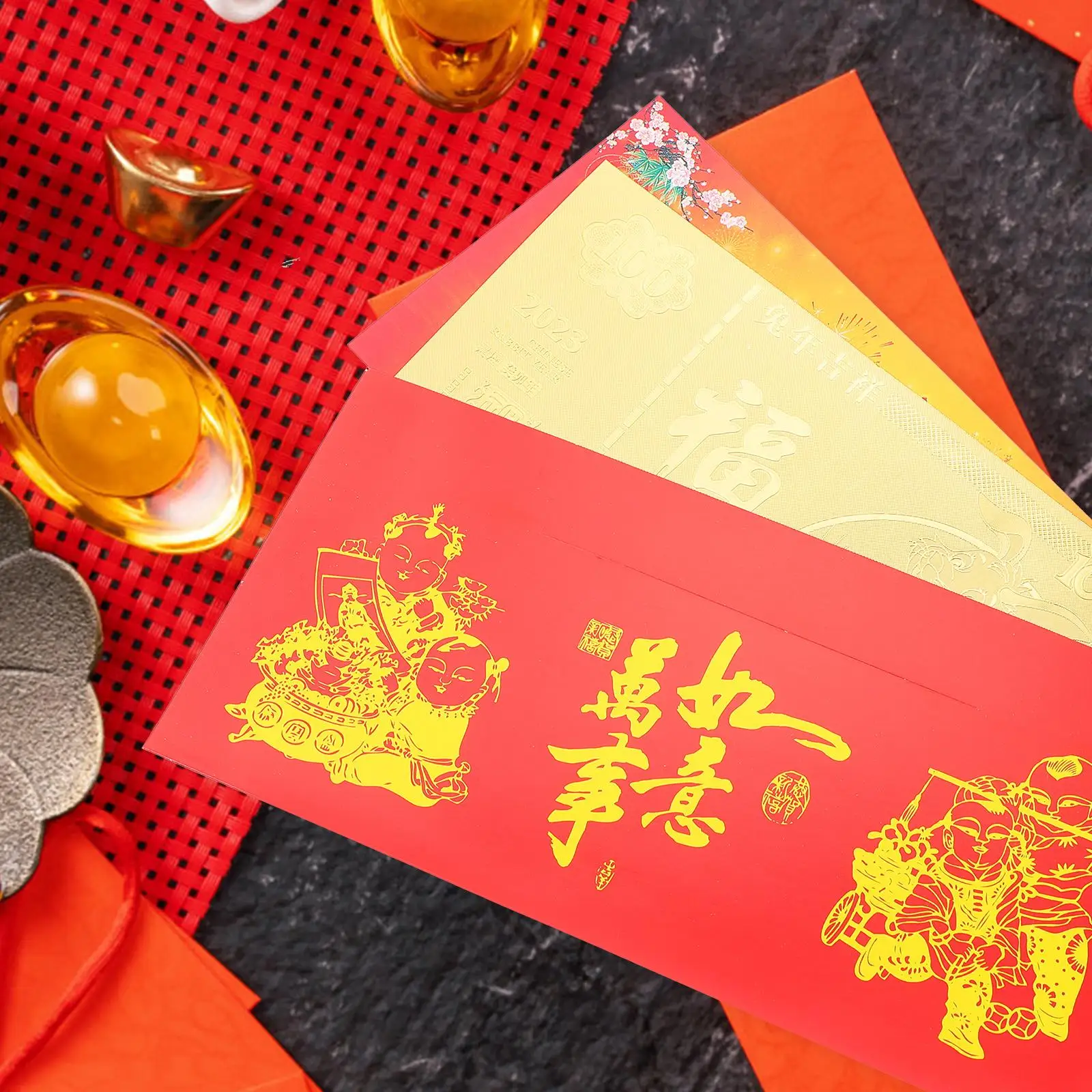 10 Pcs Spring Festival Commemorative Banknotes Ornament Decorations Festive Crafts Money Pouch Zodiac Rabbit Year Packet