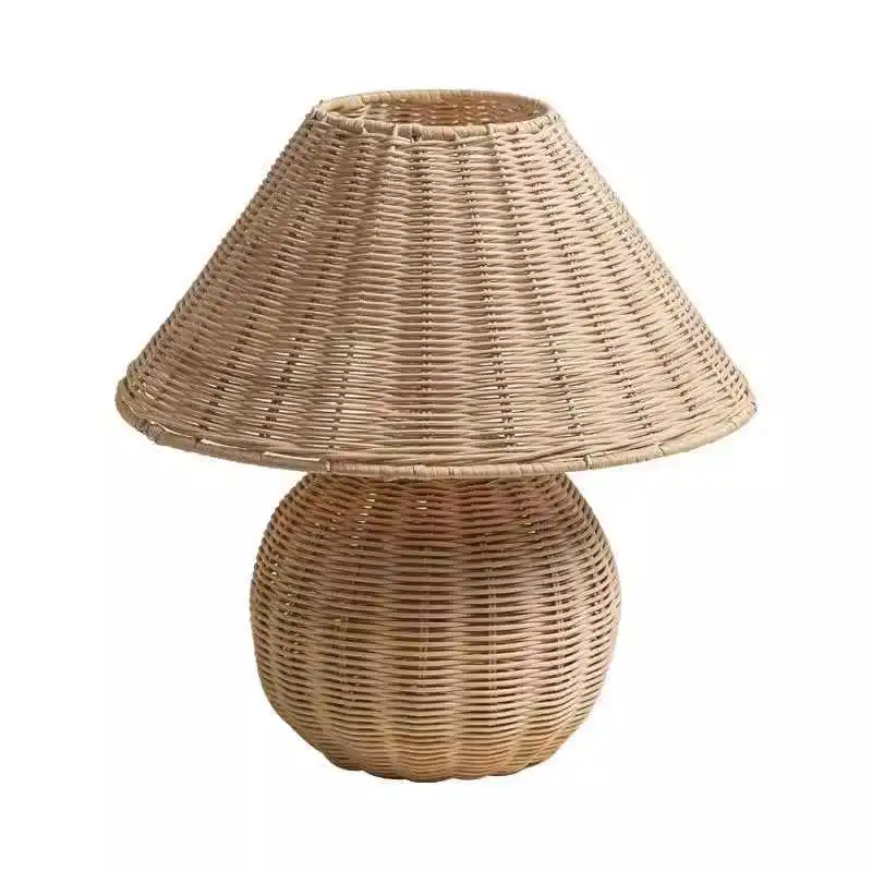 

Japanese-style bedroom bedside table lamp, wabi-sabi retro decorative lamp, Zen B & B hotel, rattan art atmosphere lamp