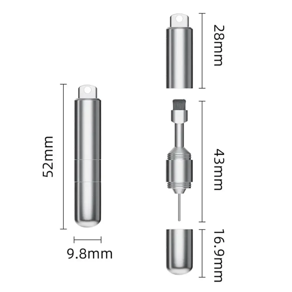 2 in 1 SIM Card Tray Removal Tool Mini Aluminum Alloy Keychain Eject Pins Multi-functional EDC Earphone Cleaning Brush