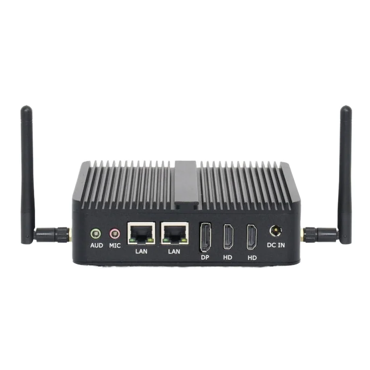 Fanless Edge AI Industrial Mini PC with RK3588 NPU Rugged Compact Computer for Digital Signage & Automation Control