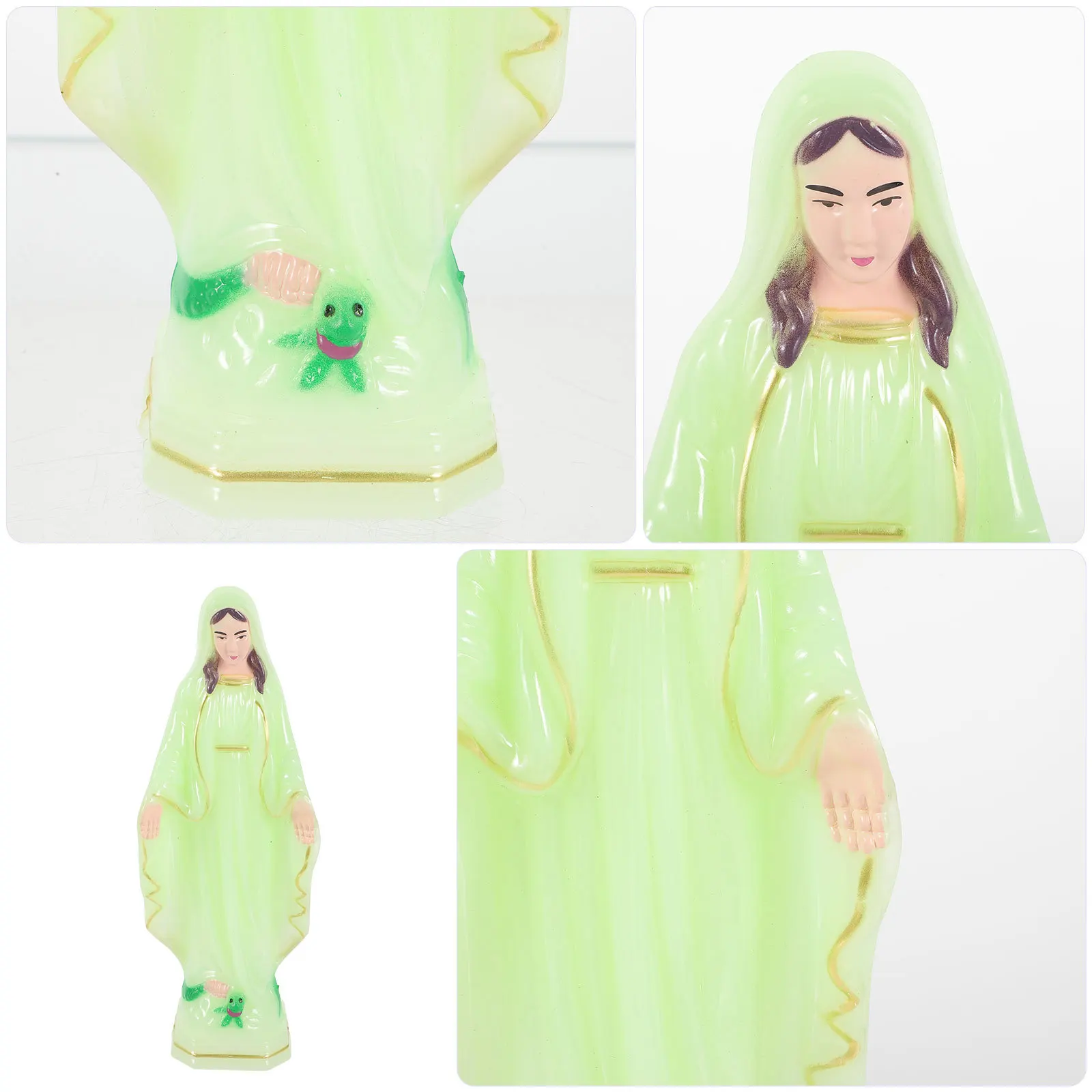 

Virgin Mary Ornament Catholicism Adornment Plastic Craft Smooth Lines Realistic Design Desktop Decor Mary Statue
