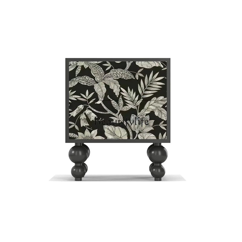 

Solid Wood Modern & Minimalism Bedside Multi-Functional Storage Cabinet