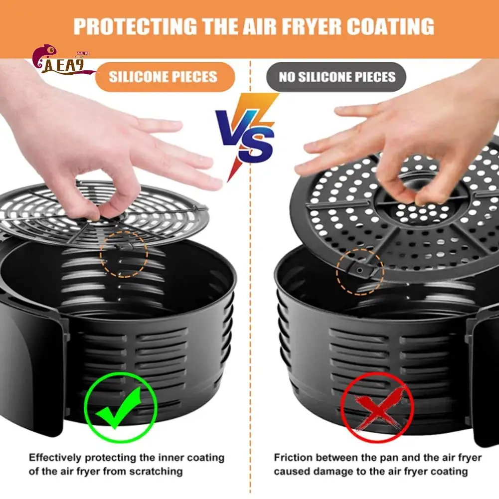 

AEA9-20PCS Airfryer Rubber Bumpers Air Fryer Pieces Non-Scratch Protective Covers For Airfryer Grill Pan Kitchen Cooking