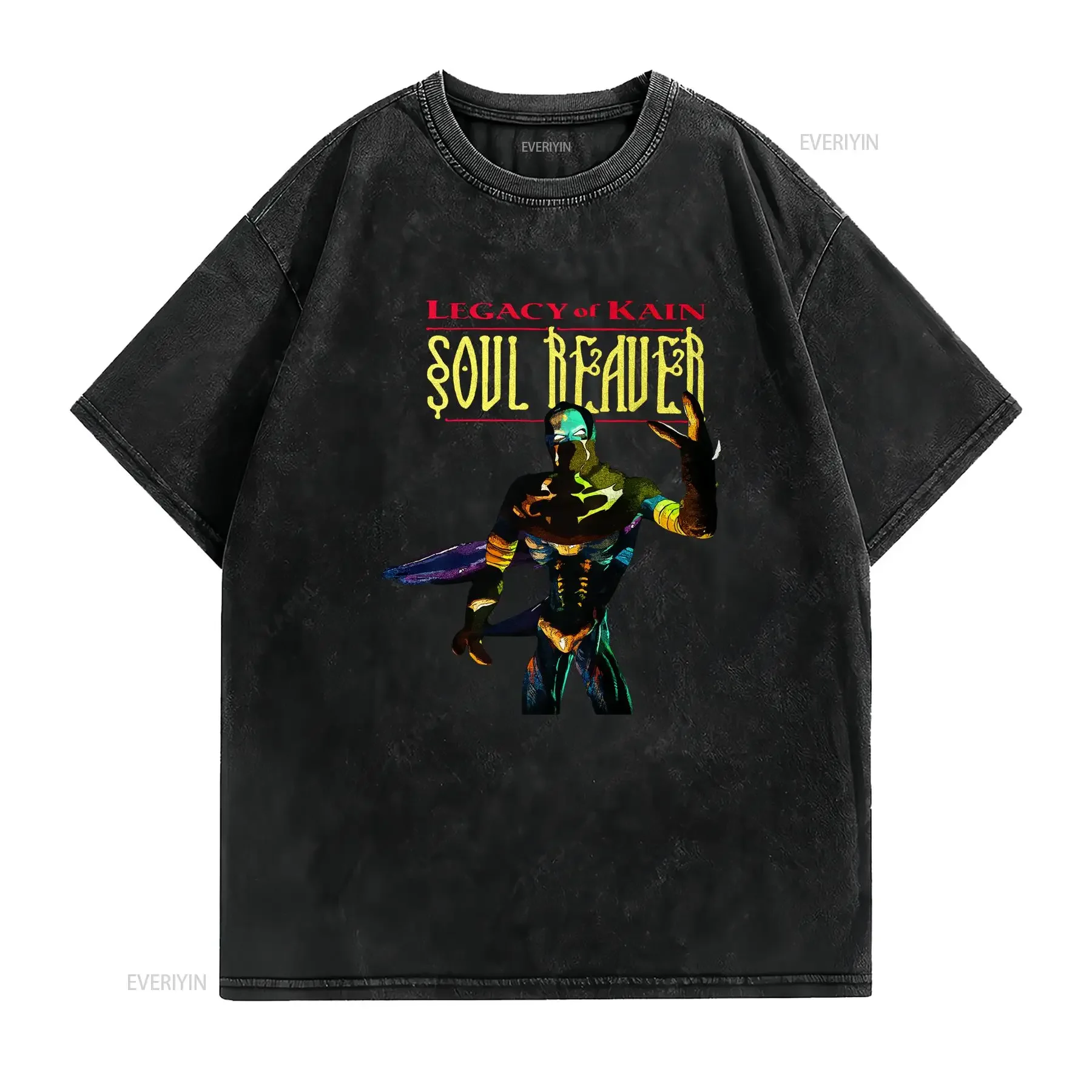 Legacy of Kain Soul Reaver V1 Classic Video Game Horror T Shirt Retro Gamer Gaming long or short sleeves vintage Washed