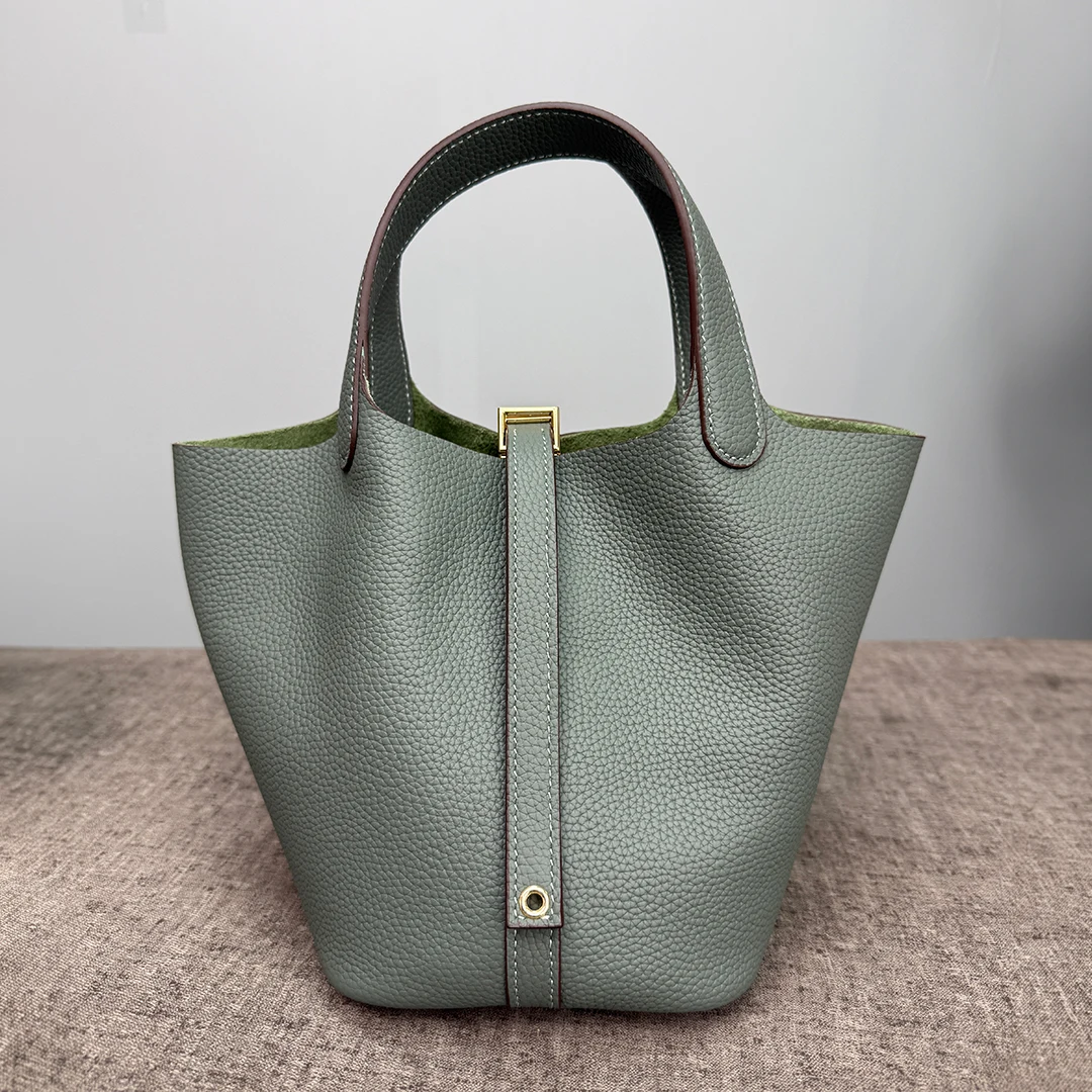 Mendy Women Handbag 18/22/ Genuine Leather Top Handle Tote Bag Large Capacity Hand Carry Shoulder Bucket Bag Designer Luxry New image 6