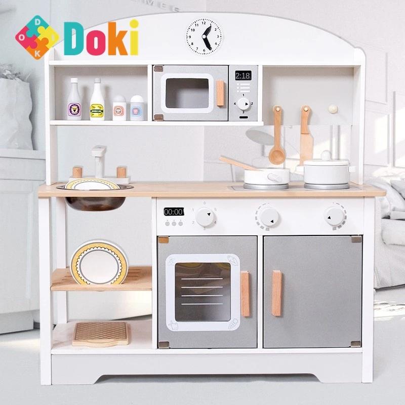 

Doki Toy Large New Wooden Simulation Home Kitchen Toy Set Combination For Both Men And Women's Cooking Toys 2024 Dropshipping