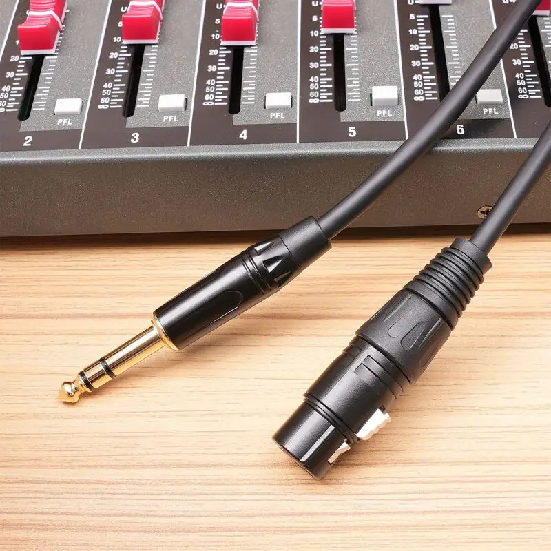 Cable de Audio XLR a 6,35mm, micrófono, Cable de Audio analógico equilibrado para amplificador mezclador de guitarra electrónica, AUX 6,5mm a XLR hembra