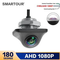 Smartour-Caméra de recul de voiture AHD Full HD, 1920x1080P, objectif Fisheye 180, vision nocturne, sauvegarde de véhicule, caméra avant