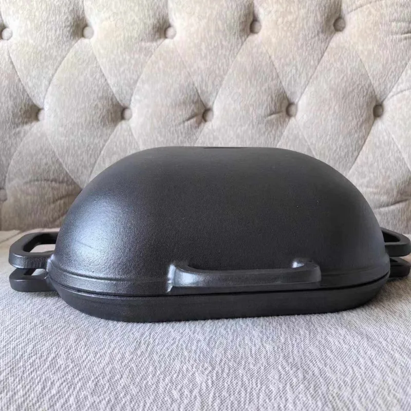 Large Oval Cast Iron Bread Pan Non-Stick Baking Mold for Sourdough Bread Oven Baking Kitchen Tool