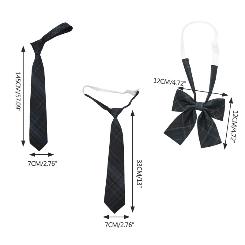 고등학교 여학생 유니폼을위한 유니폼 나비 넥타이 Pre-tied Bow Pre-tied Bow Preepy Look 학생 Bowtie Neck Ties