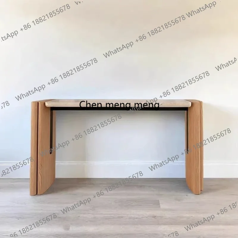 

F150 solid wood entrance table for home use, travertine entrance platform, log style entrance cabinet against the wall table