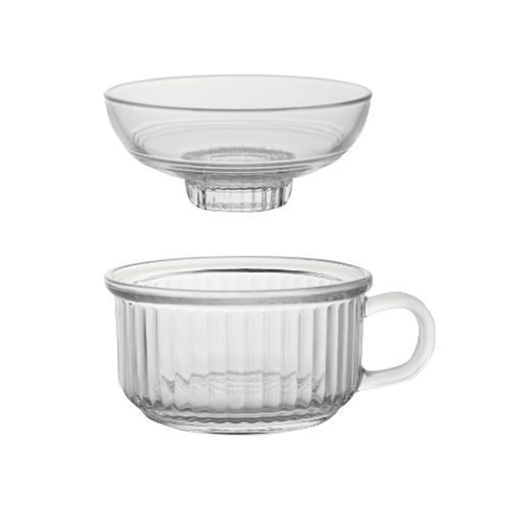 

Стеклянная чашка для хлопьев, десертная чаша из закаленного стекла, элегантная чашка для завтрака, подходит для вечеринок, кофе, молока, дисплея