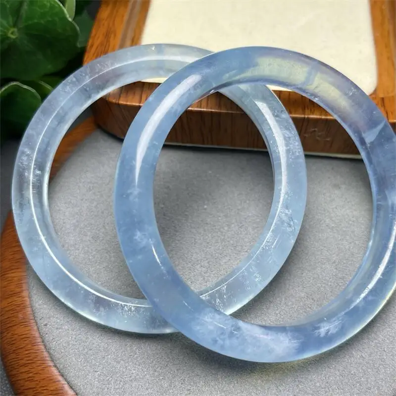 

Natural Aquamarine Bangle Women Fashion Lovers Strand Jewelry Holiday Gift 1PCS 55-60MM