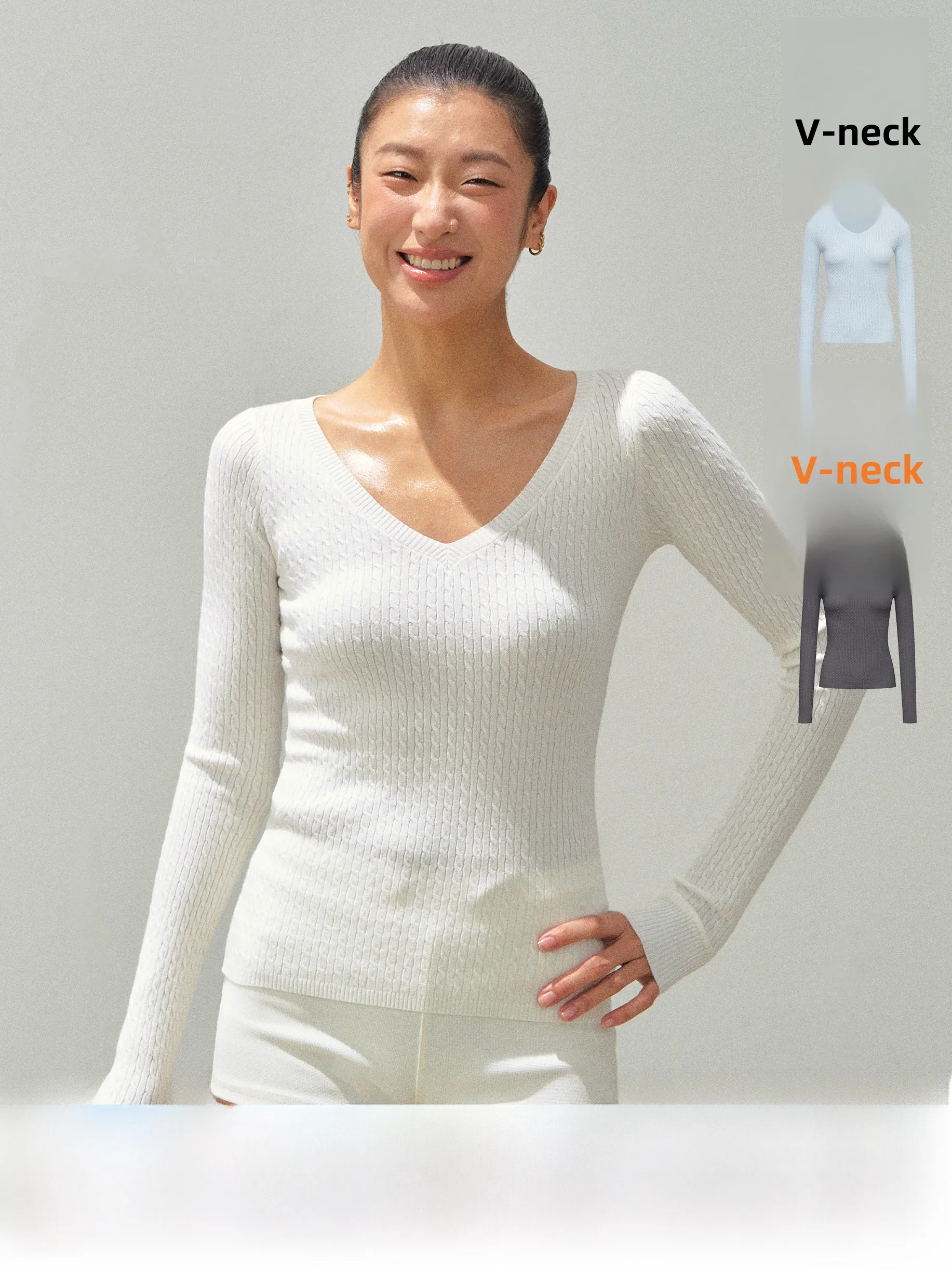 

Ariseism American Retro V-neck Slim-fit Knitwear Top Women's Base Layer Spring New Style Sweater Street Fashion Autumn