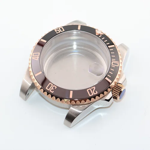 Imagen 2 del producto 40MM Submariner NH34 NH35 NH36 movimiento reloj dorado GMT SUB caja bisel de cerámica zafiro electrochapado piezas de repuesto