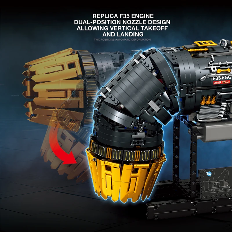 1812PCS 터보팬 엔진 빌딩 블록 수직 이착륙 전투기 엔진 모델 데스크탑 장식 어린이 장난감 휴일 선물