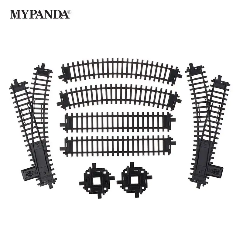 Rail Track Expansion Pack For Railway King Classical Train City Trains Flexible Tracks Straight Curved Rails Building Block Toys