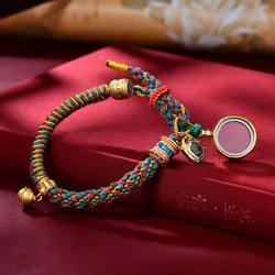 Tibetan Hand Rope Bracelet New Corn Knot Pattern Gawu Box Hand Rubbing Cotton Bracelet Finished Hand-woven Tibetan Ethnic Rope