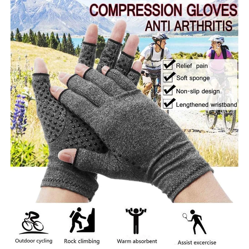 1Pair Arthritis Compression Gloves for Women Men Sports, Work, Hand Swelling, Rheumatoid, Osteoarthritis, Carpal Tunnel Pain