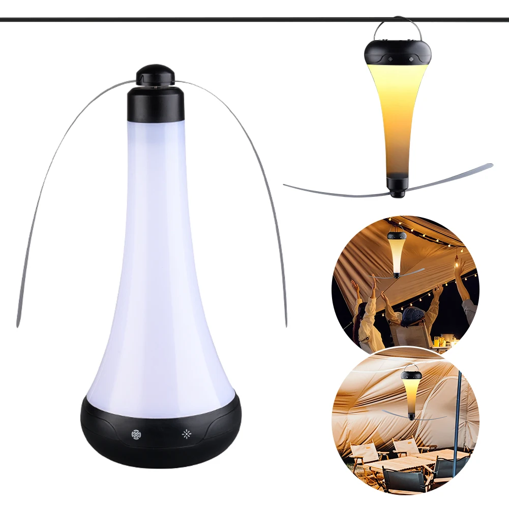 

Outdoor Mosquito Repellent Fan Light Table Lamp Portable Desk Flies Spinner Rechargeable Hanging Fly Repeller for Party Picnics