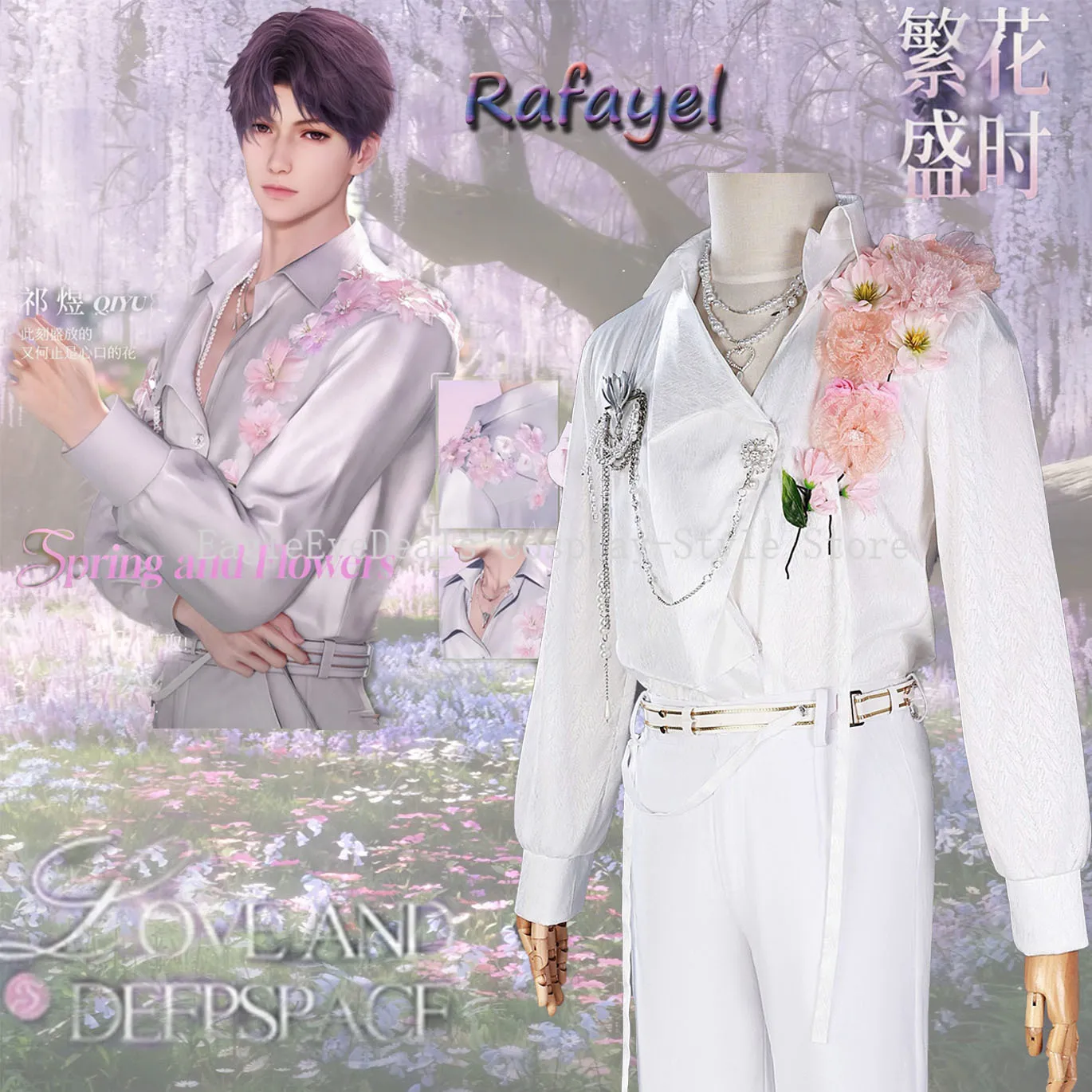 Amor y espacio profundo Rafayel Zayne Caleb Xavier Sylus disfraz de Cosplay Anime juego disfraces de Halloween adulto Unisex