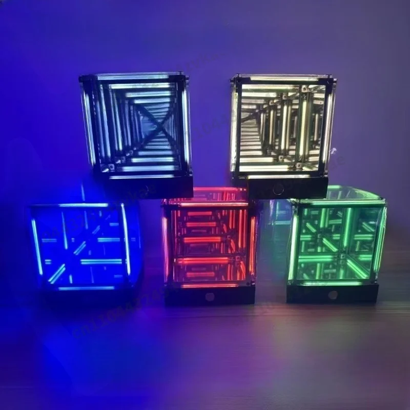 Gaming Room Desktop Atmosphere Light Creative Fashion Esports Cubic Ornament White 2026 Tech Abyss Magic Cube 4D Space Stereo
