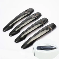 For Nissan Maxima A36 2016 2017 2018 2019 2020 ABS Chrome Carbon Fiber Black Door Handle Cover Sticker Car Styling Accessories