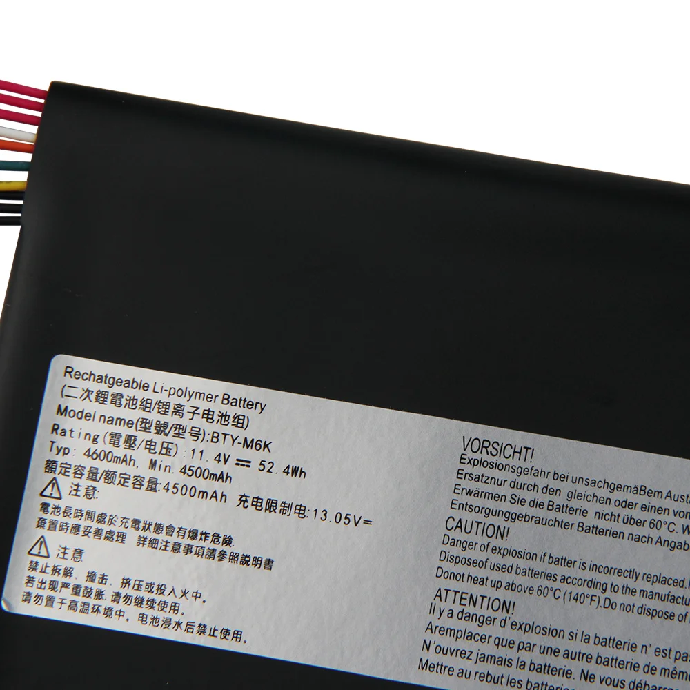 

Аккумулятор BTY-M6K 52,4 Втч для MSI MS-17B4 MS-16K3 GF63 Thin 8RC 8RD GF75 GS63VR-7RG Thin 3RD 8RC 9SC 9SE/SX 10SDR GF65 4600 мАч