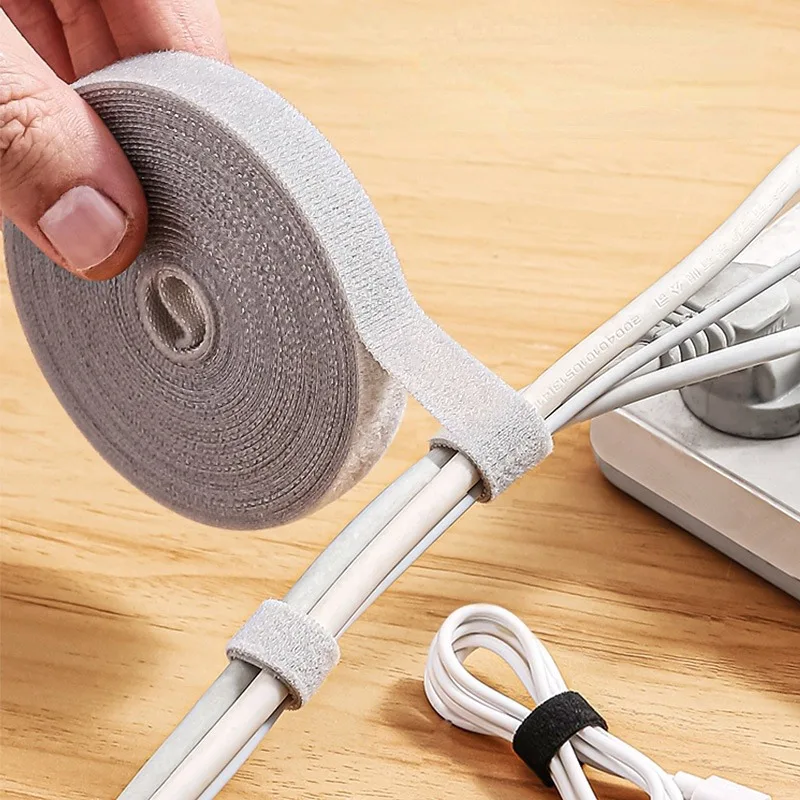 5M Cable Organizer Cable Management Wire Winder Tape Earphone Mouse Cord Management Protector Clip Charger Holder magic cloth