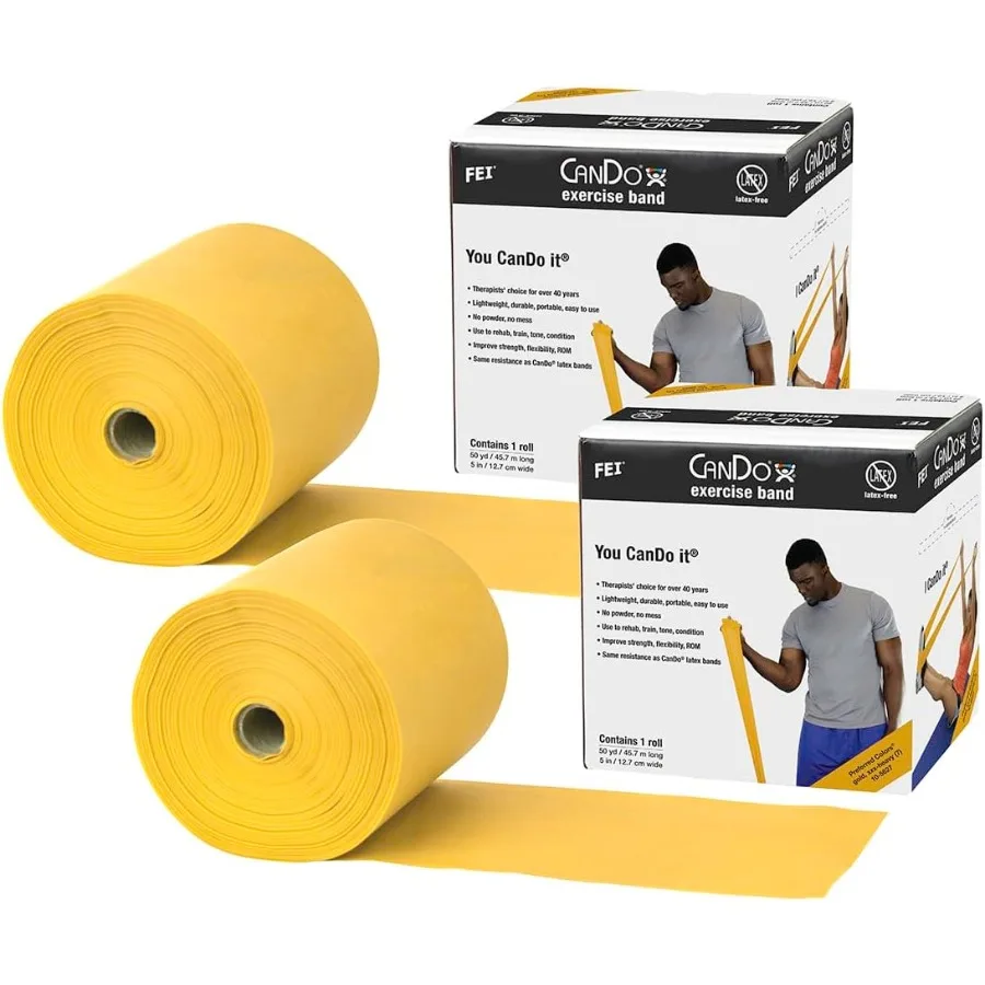 

Gold Latex-Free Exercise Band for Fitness Training 100 Yard Durable Elastic Resistance Band for Workouts