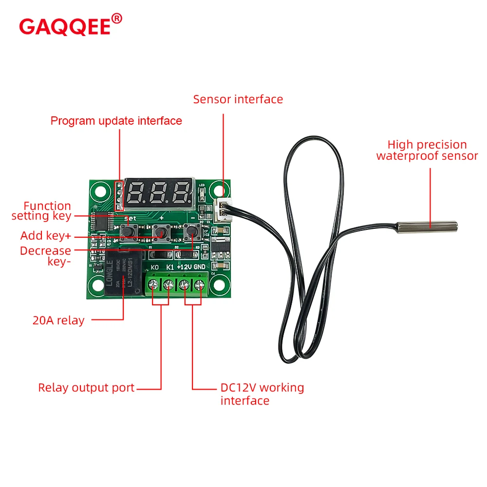 W1209 AC 110-220V LED Heat Cool Temp Thermostat Temperature Control Switch Temperature Controller Thermometer Thermo Controller