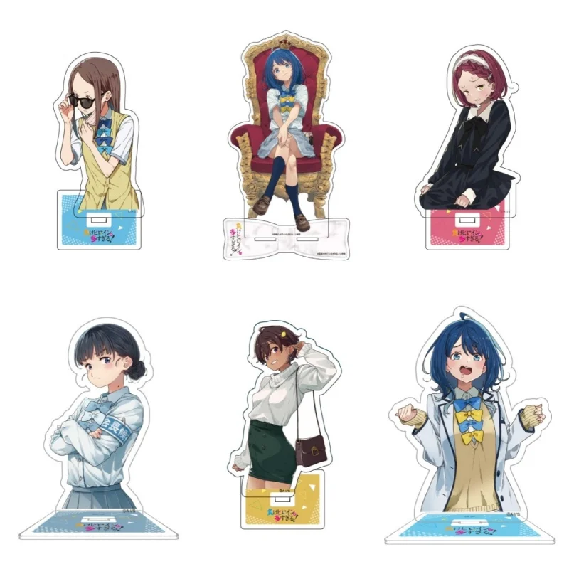 Too Many Losing Heroines!15cm Chika Komari Lemon Yakishio Anna Yanami Acrylic Stand KeyChain Desk Decorations Souvenir