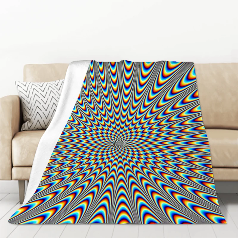 

Abstract 3D Vortex Magic Illusion Blanket Sofas Blankets for Decorative Sofa Soft Plaid With Print Portable Office King Lid Knee